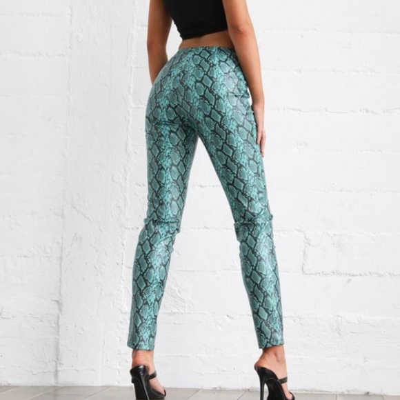 Tiger Mist Pearl Snakeskin Leather Pants - Picture 3 of 6